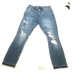 Cropped high rise jeans